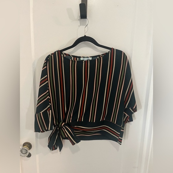 She + Sky Green & Orange Striped – ~21.5 P2P – Size M - Picture 2 of 3